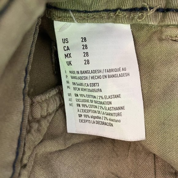 AMERICAN EAGLE Active Flex Shorts Men's Size 28 Bermuda Green Stretch - Picture 5 of 5